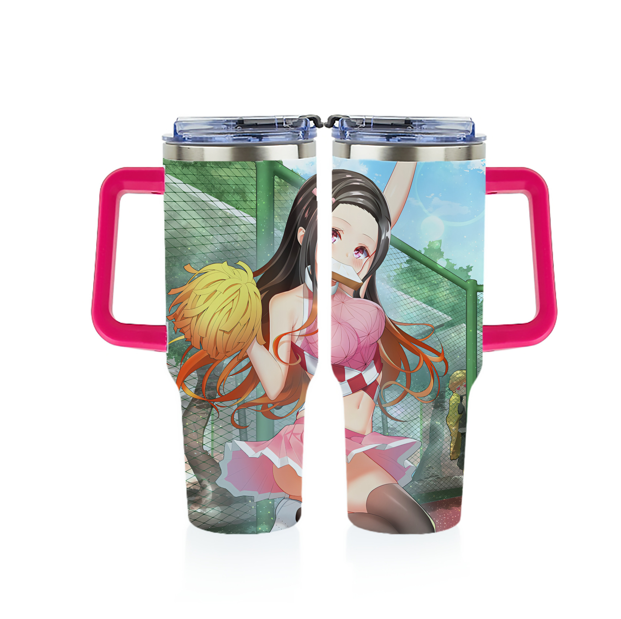 （画像用） 鬼滅の刃（きめつのやいば）竈門 禰󠄀豆子／かまど ねずこ Kamado Nezuko 1200ｍLフルプリント車用タンブラー